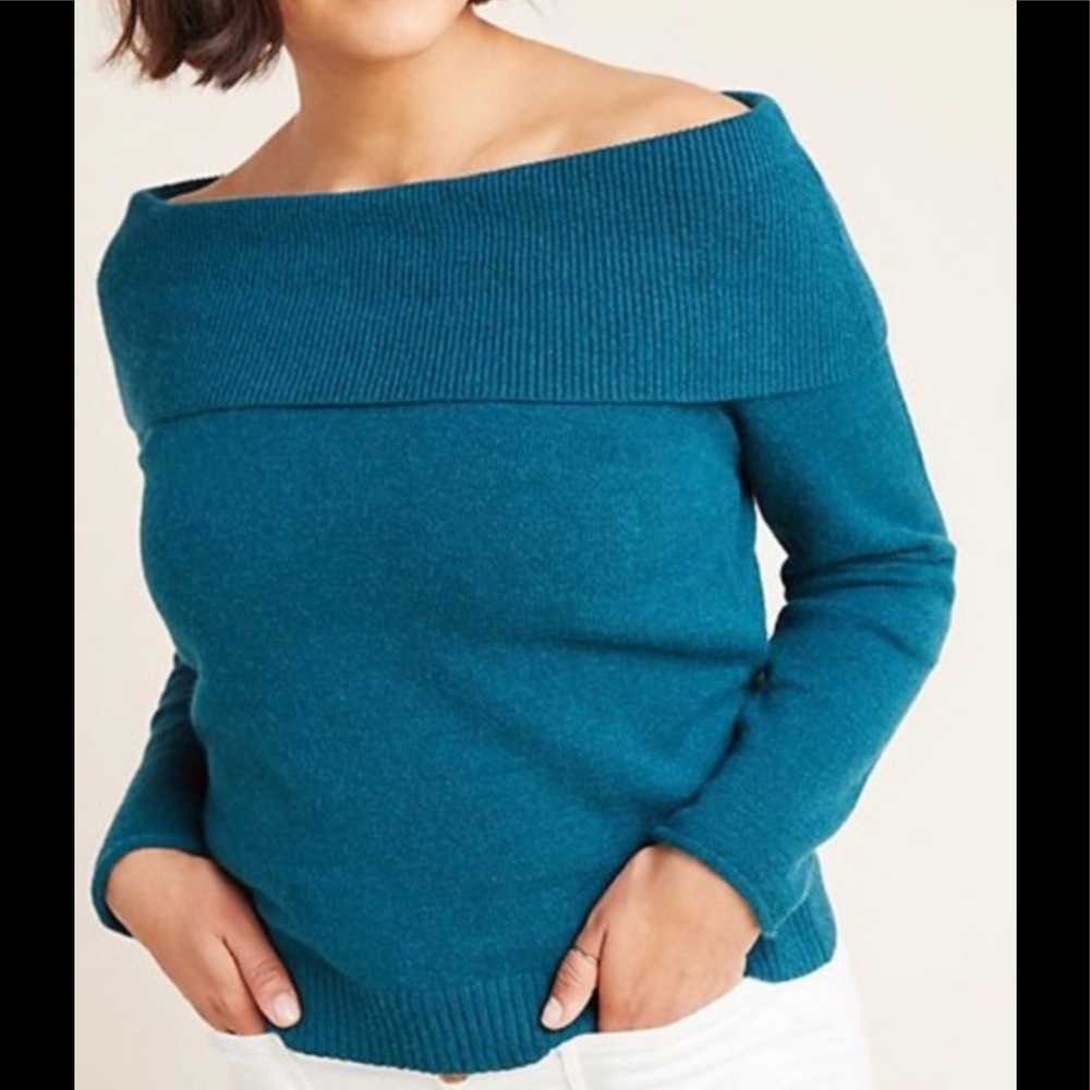 Anthropologie cozy off the shoulder sweater